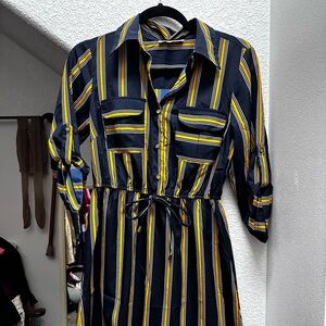 Speed Control women’s dress size small navy striped